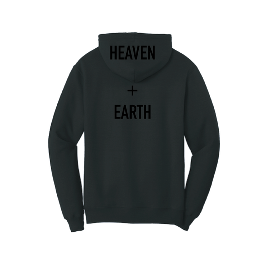 Black 'Heaven & Earth’ Charcoal Unisex Pullover Hoodie